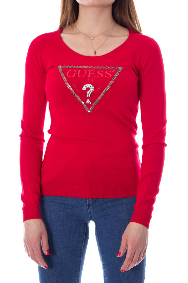 guess red jumper