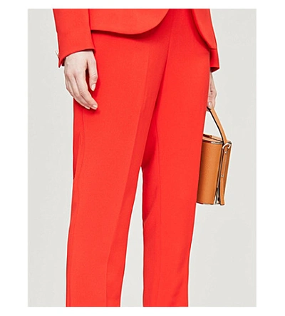 Shop Ted Baker Anitat Tailored Cropped Cotton-twill Trousers In Dk-orange