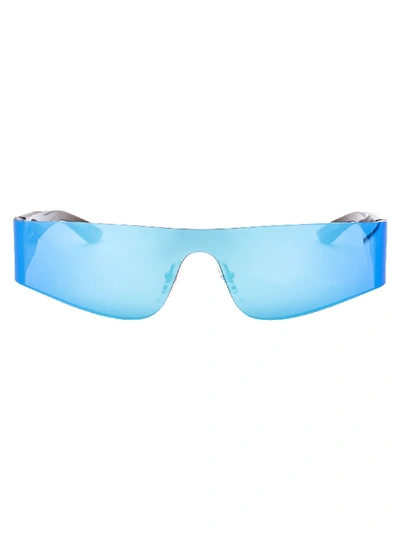 Shop Balenciaga Light Blue Acetate Sunglasses