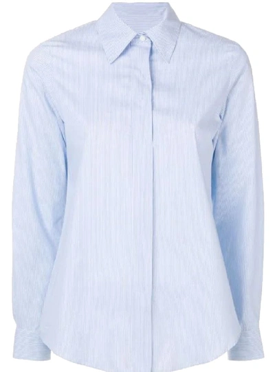 Shop Alberto Biani Light Blue Cotton Shirt