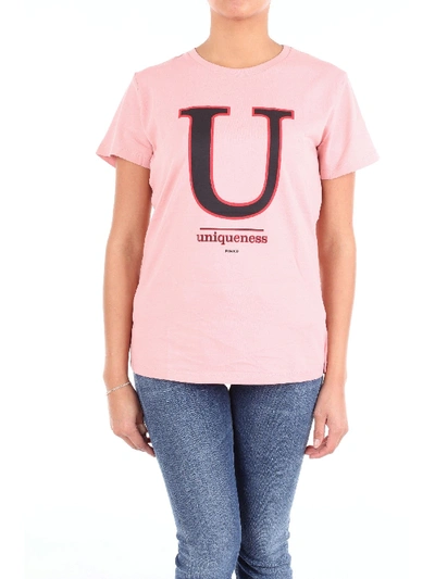 Shop Pinko Pink Cotton T-shirt