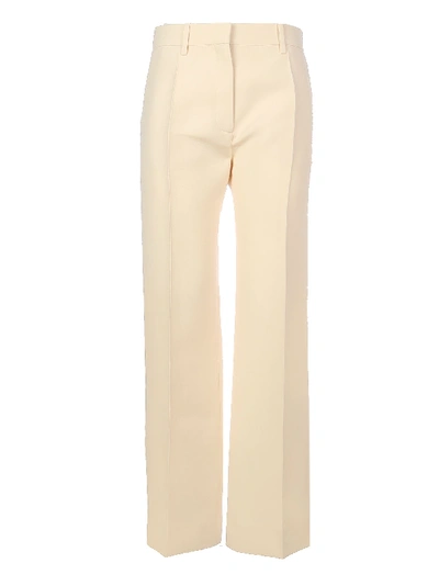 Shop Valentino Beige Silk Pants