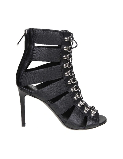 Shop Balmain Black Leather Ankle Boots