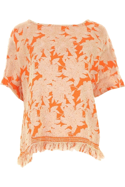 Shop Alberto Biani Orange Cotton T-shirt