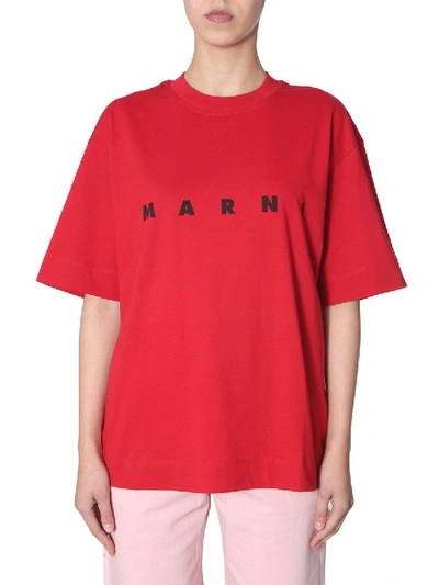 Shop Marni Red Cotton T-shirt