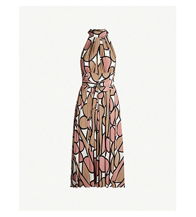 Shop Diane Von Furstenberg Hand-painted Floral Silk Dress In Parang Burlwoord