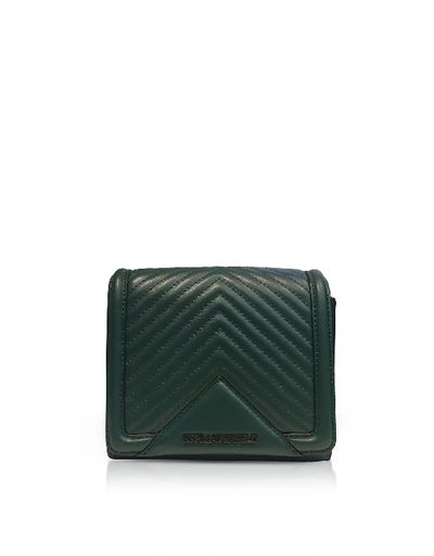 Shop Karl Lagerfeld Green Leather Shoulder Bag