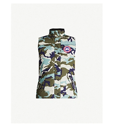 Shop Canada Goose Freestyle Camouflage-print Shell-down Gilet In Classic+camo+silverbirch