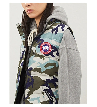 Shop Canada Goose Freestyle Camouflage-print Shell-down Gilet In Classic+camo+silverbirch