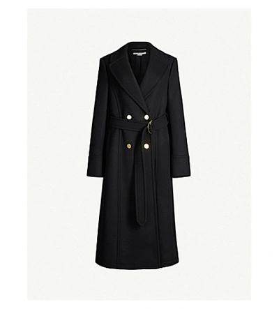 Shop Stella Mccartney Belted Wool Coat In Black