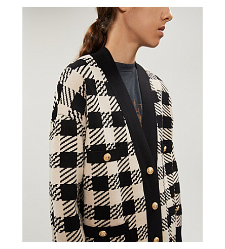 sandro checked cardigan
