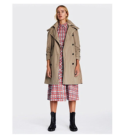 Shop Burberry Amberford Cotton Trench Coat In Sisal