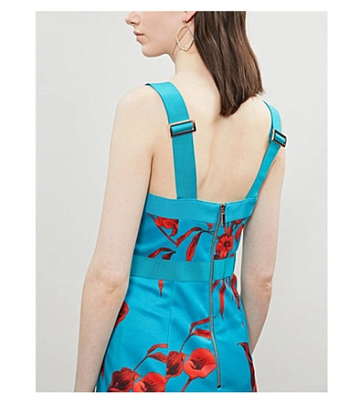 Shop Ted Baker Jordja Fantasia-print Midi Pencil Dress In Turquoise