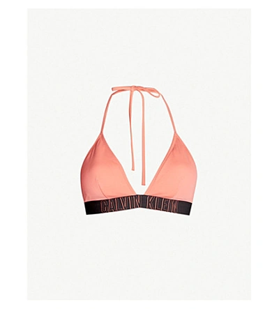 Calvin Klein Intense Power Halterneck Bikini Top In 652 Flamingo | ModeSens