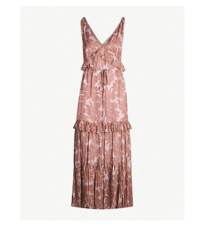 Shop Diane Von Furstenberg Misha Floral-pattern Silk Maxi Dress In Daisy Silh Mauve