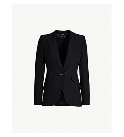 Alexander Mcqueen Upside-down Lapel Jacket In Black