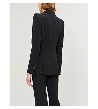 Shop Alexander Mcqueen Single-breasted Crepe Jacket In Black