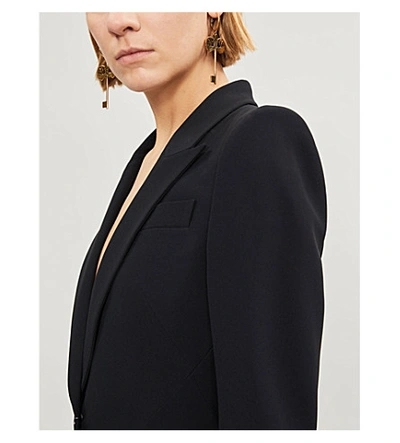 Shop Alexander Mcqueen Single-breasted Crepe Jacket In Black