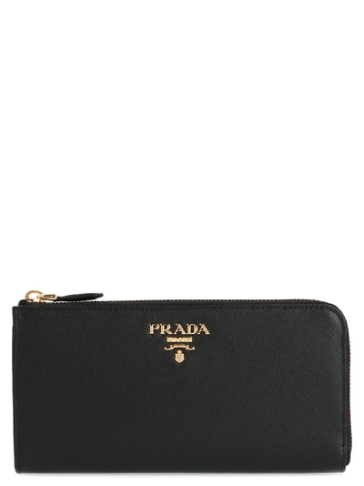Shop Prada Black Leather Wallet