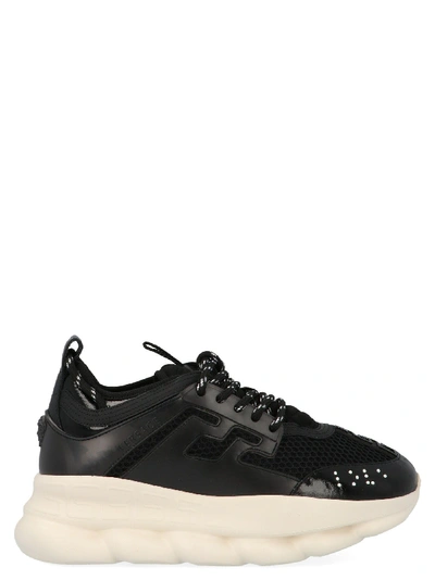 Shop Versace Black Polyester Sneakers