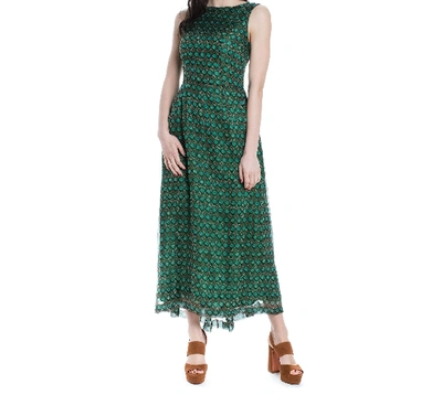 Shop Aspesi Green Silk Dress