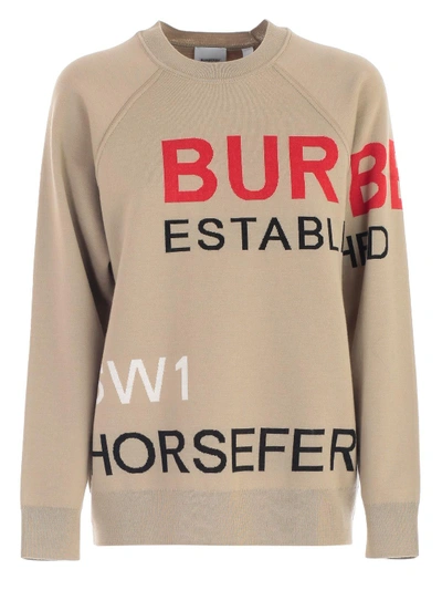 Shop Burberry Beige Wool Sweater