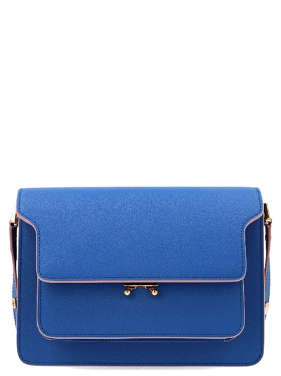 Shop Marni Blue Leather Shoulder Bag