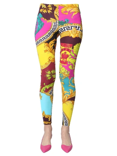 Shop Versace Multicolor Polyamide Leggings