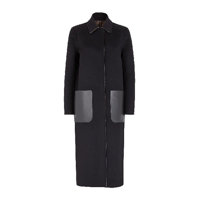 Shop Fendi Black Wool Coat