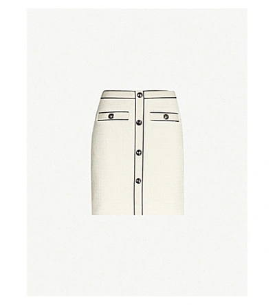 Shop Maje Joppy High-rise Tweed Mini Skirt In Ecru