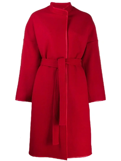 Shop Pinko Red Wool Coat