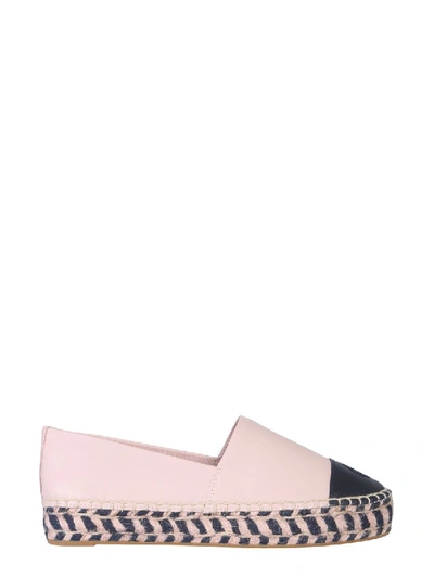 Shop Tory Burch Pink Leather Espadrilles