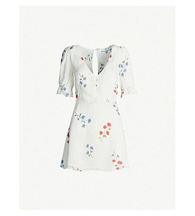 Reformation Brielle Floral print Crepe Mini Dress In Princess