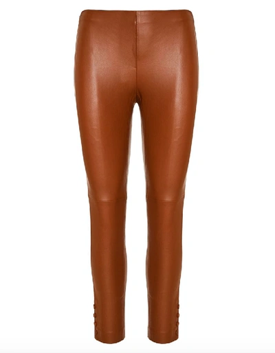 Shop Theory Brown Leather Pants