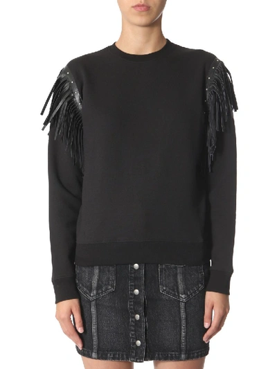 Shop Saint Laurent Black Cotton Sweatshirt