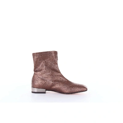 Shop Alysi Bronze Leather Ankle Boots