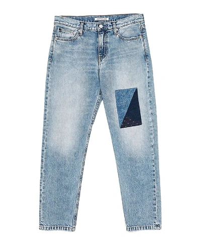 Shop Calvin Klein Jeans Est.1978 Light Blue Cotton Jeans