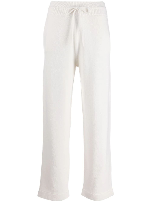 white cashmere joggers