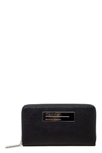Shop Calvin Klein Black Polyurethane Wallet