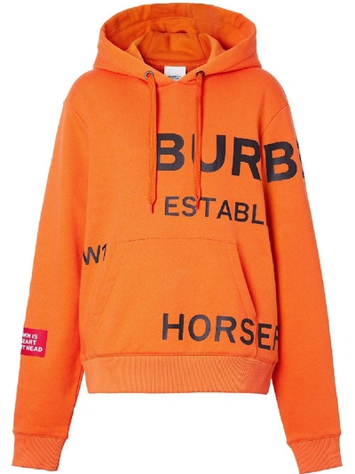 Shop Burberry Orange Cotton Sweatshirt