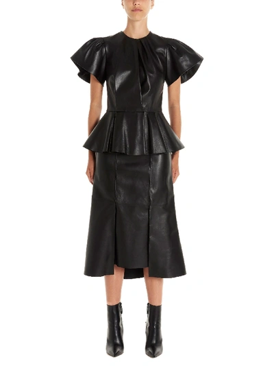 Shop Alexander Mcqueen Black Leather Dress