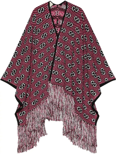 Shop Gucci Pink Wool Poncho