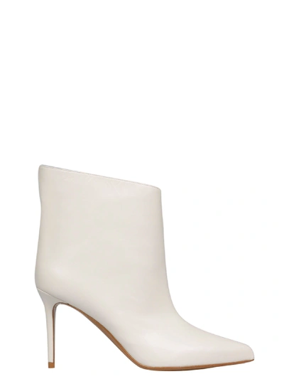 Shop Alexandre Vauthier White Leather Ankle Boots