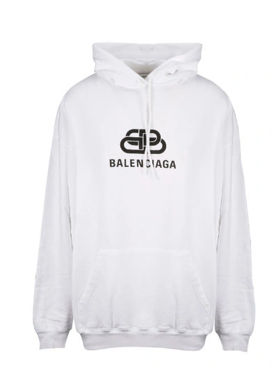 Shop Balenciaga White Cotton Sweatshirt