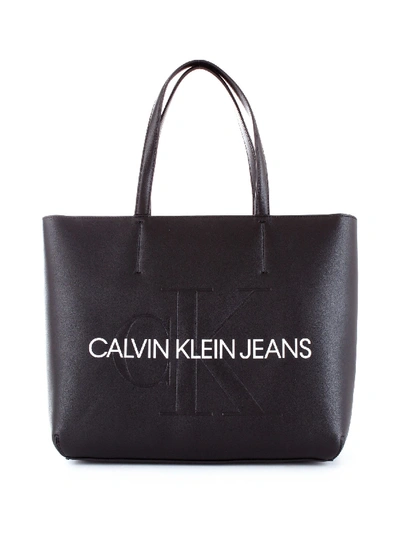 Shop Calvin Klein Jeans Est.1978 Black Polyurethane Tote