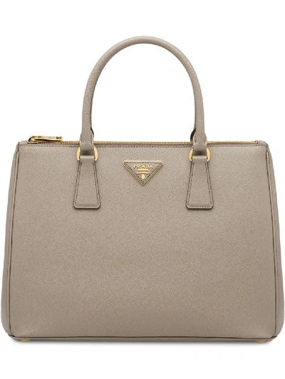 Shop Prada Grey Leather Handbag