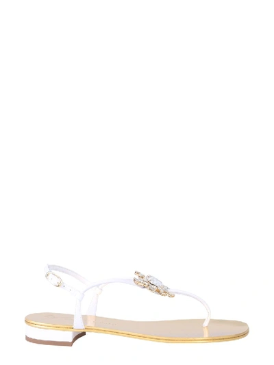 Shop Giuseppe Zanotti White Leather Sandals