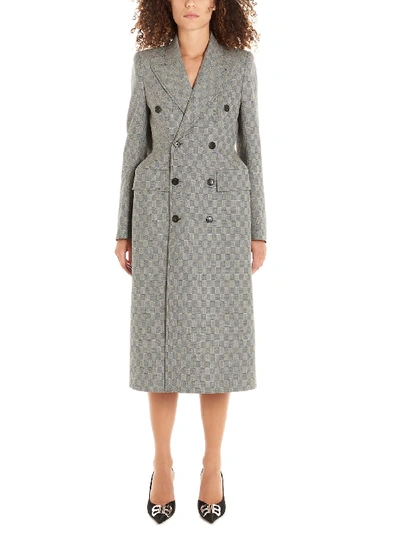 Shop Balenciaga Grey Wool Coat