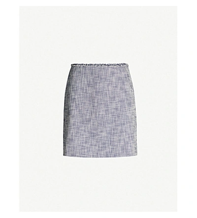 Shop Claudie Pierlot Cotton-blend Mini Skirt In Chambray Fonce   Shirtin