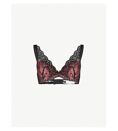 Shop Aubade Courbes Lace Plunge Bra In Charme Noir